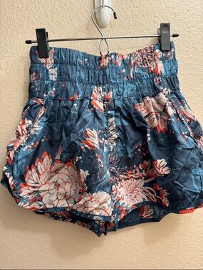 FP Movement by Free People Navy Floral High-Waist Shorts